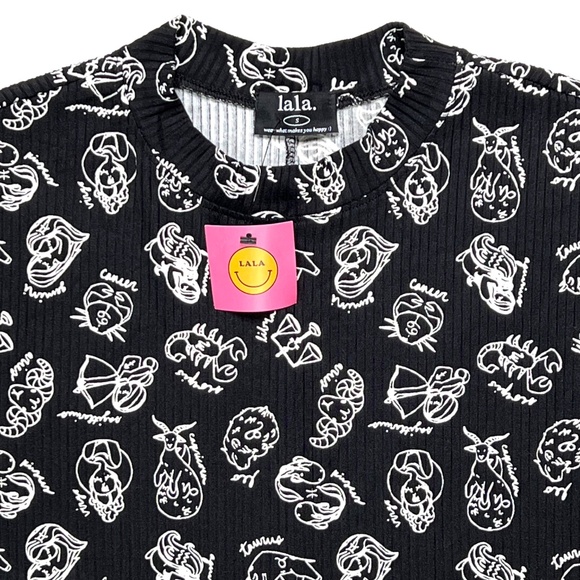 NWT Dressed in LALA Lex Ribbed Playsuit TOP in Zodiac Love Size Small - Picture 7 of 13